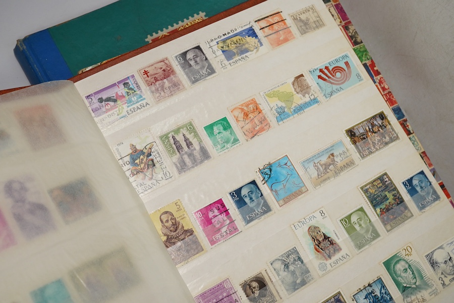 World stamps, mint unused and used in various stock books and albums